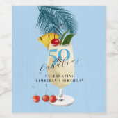 ピナコラダさくらんぼカクテル50thバースデーパーティー ワインラベル (シングルラベル)