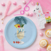 ピナコラダカクテルブルー50thバースデーパーティー ペーパープレート (パーティー)