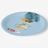 ピナコラダカクテルブルー50thバースデーパーティー ペーパープレート (アングル)