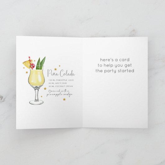 ピナコラダカクテル21stハッピーバースデーカード カード (内部)