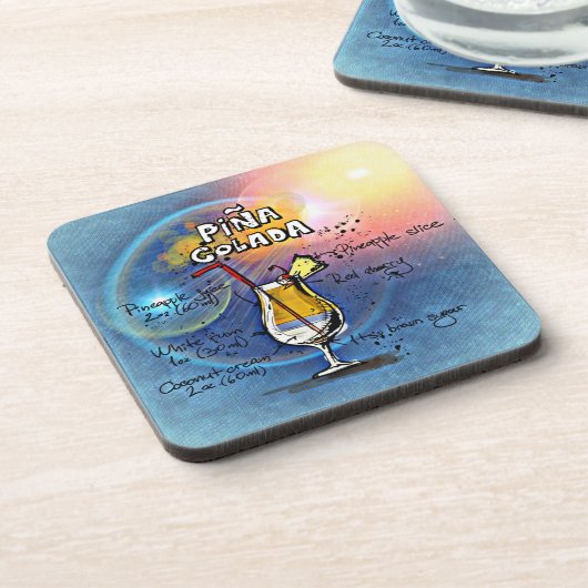 ピナコラダカクテル(12#5ドリンクレシピセット) コースター (左側)