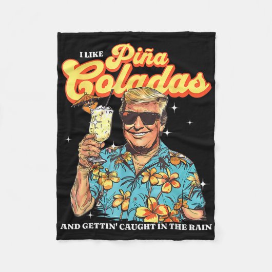 ピナコラダスドナルドトランプサマーバケーションハワイB フリースブランケット (正面)