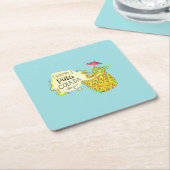 ピナコラダテーマのコースター スクエアペーパーコースター (アングル)