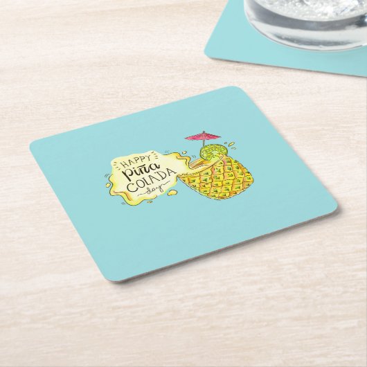 ピナコラダテーマのコースター スクエアペーパーコースター (アングル)