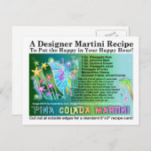 ピナコラダトロピカルマルティーニレシピハガキ ポストカード (正面/裏面)