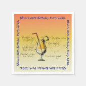 ピナコラダバースデーパーティー スタンダードカクテルナプキン (正面)