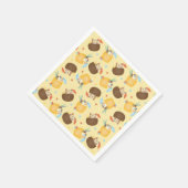 ピナコラダパイナップルココナッツドッグズパターン スタンダードカクテルナプキン (角)