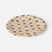 ピナコラダパイナップルココナッツドッグズパターン ペーパープレート (アングル)