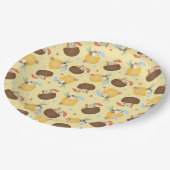 ピナコラダパイナップルココナッツドッグズパターン ペーパープレート (アングル)