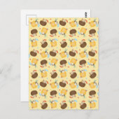 ピナコラダパイナップルココナッツドッグズパターン ポストカード (正面/裏面)