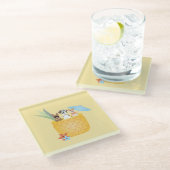 ピナコラダパイナップルドッグス ガラスコースター (アングル)