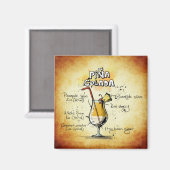 ピナコラダレシピ金ゴールドバー マグネット (正面/裏面)