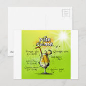 ピナコラダ カクテル レシピ ポストカード (正面/裏面)