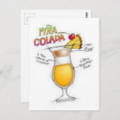 ピナコラーダの作り方　コックテイルアート ポストカード (正面/裏面)