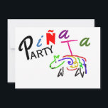 ピナタパーティー誕生日招待状 招待状<br><div class="desc">Pinataパーティー誕生日の招待、カーユニークドの両側にあるおもしろいデザイン。DatesDuJourによるお客様の大事な行事に合わせて特別に設計</div>