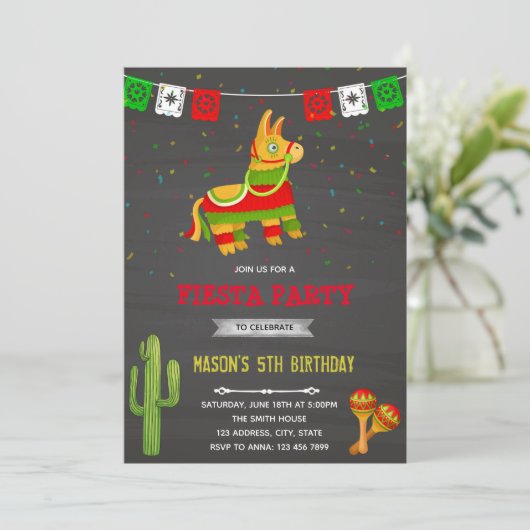 ピナタフィエスタテーマ誕生日 招待状 (スタンド正面)