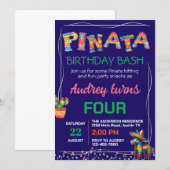 ピナタ誕生日Bash 招待状 (正面/裏面)