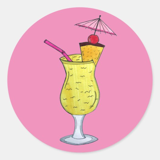 ピナピニャコラダプエルトリカパイナップルカクテル ラウンドシール (正面)