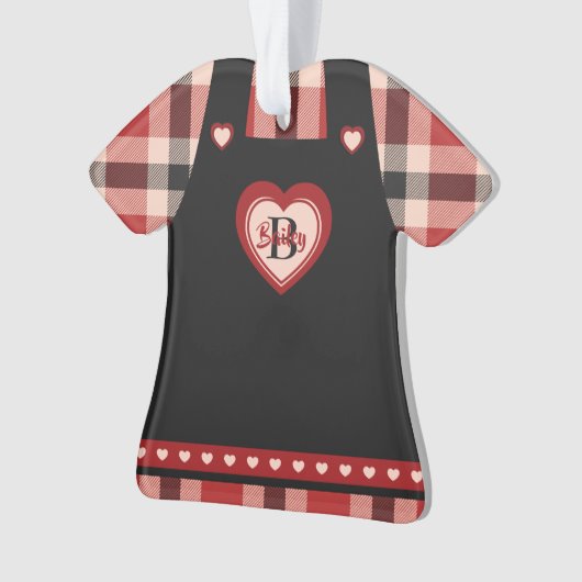 ピナフォードレスパーソナライズされたフォークアートクリスマス オーナメント (正面)