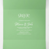 ピナ水色パイナップルフルーツトロピック結婚ズ 三つ折り招待状 (内部中)