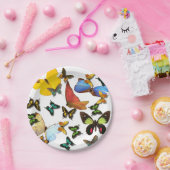 ピニッカラフルク用イエローブルーグリーン蝶 ペーパープレート (パーティー)