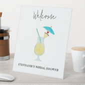 ピニャコラダトロピカル結婚ブライダルシャワーへようこそ 台座サイン (インサイチュ)