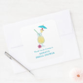 ピニャコラダトロピカル結婚ブライダルシャワー スクエアシール (封筒)