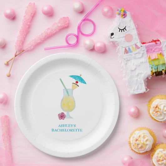 ピニャコラダトロピカル結婚ブライダルシャワー ペーパープレート (パーティー)