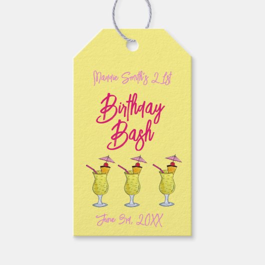 ピニャコラダプエルトリカパイナップルカクテルパーティー ギフトタグ (正面)