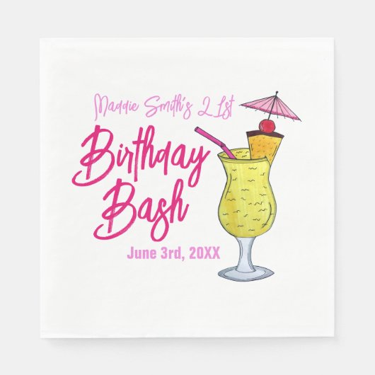 ピニャコラダプエルトリカパイナップルカクテルパーティー スタンダードランチョンナプキン (正面)