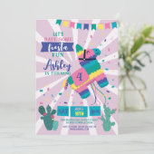 ピニャタバースデーパーティーピンクフィエスタガールズメキシコ 招待状 (スタンド正面)