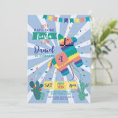 ピニャタバースデーパーティーブルーフィエスタキッズメキシコ 招待状 (スタンド正面)