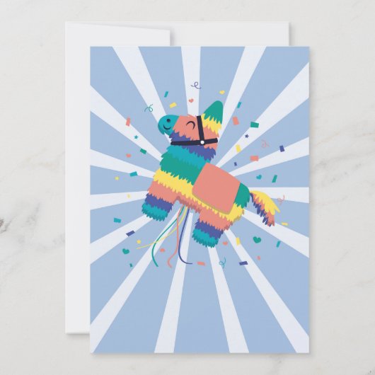 ピニャタバースデーパーティーブルーフィエスタキッズメキシコ 招待状 (裏面)