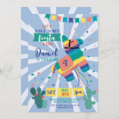 ピニャタバースデーパーティーブルーフィエスタキッズメキシコ 招待状 (正面/裏面)