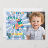 ピニャタ誕生日パーティブルーフィエスタメキシコ写真 招待状 (正面)