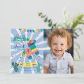 ピニャタ誕生日パーティブルーフィエスタメキシコ写真 招待状 (スタンド正面)