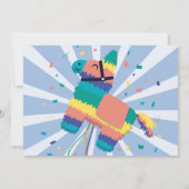 ピニャタ誕生日パーティブルーフィエスタメキシコ写真 招待状 (裏面)