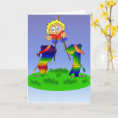 ピニャータのパーティー カード (黄色い花)