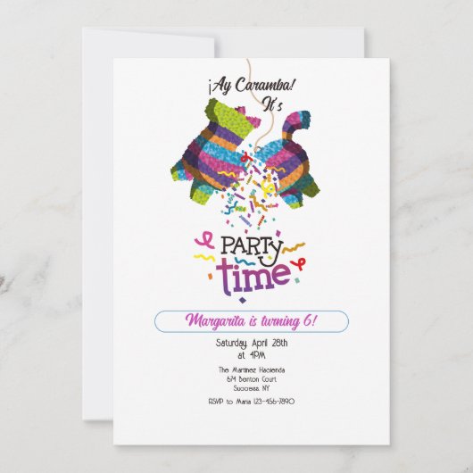 ピニャータパーティー 招待状 (正面)