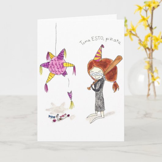 ピニャータTarjeta カード (黄色い花)