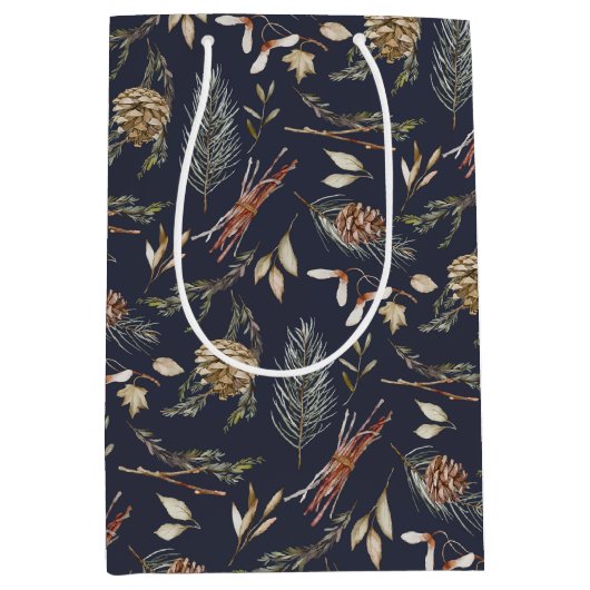 ピネコエレガントン付き冬の中抱き枕 ミディアムペーパーバッグ (正面)