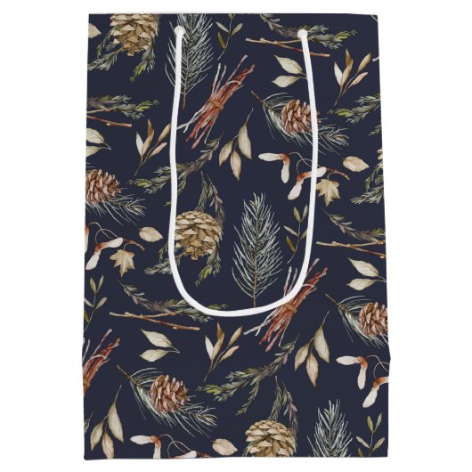 ピネコエレガントン付き冬の中抱き枕 ミディアムペーパーバッグ (裏面)