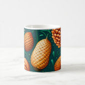 ピネコンとドングリの模様 コーヒーマグカップ (中央)