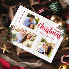 ピネコンとホリーメリークリスマスホリデーカード シーズンカード