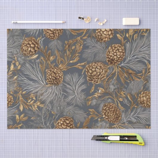 ピネコンと枝 薄葉紙 (クラフト)