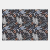 ピネコンフェスティバル冬またはクリスマスボタニカル ラッピングペーパーシート (正面3)