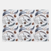 ピネコンフェスティバル冬またはクリスマスボタニカル ラッピングペーパーシート (正面2)