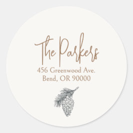 ピネコン差出人住所封筒用シール ラウンドシール