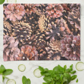 ピネコン素朴な秋天然冬茶色 キッチンタオル (折り畳み)