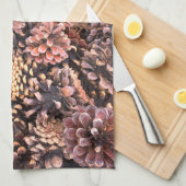 ピネコン素朴な秋天然冬茶色 キッチンタオル (四つ折り)